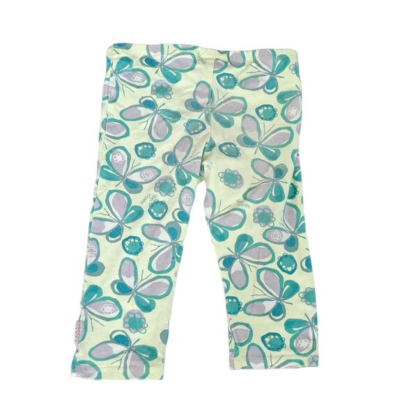 Naartjie Yellow And Green Butterflies Leggings Size 7 Years - Picture 1 of 7